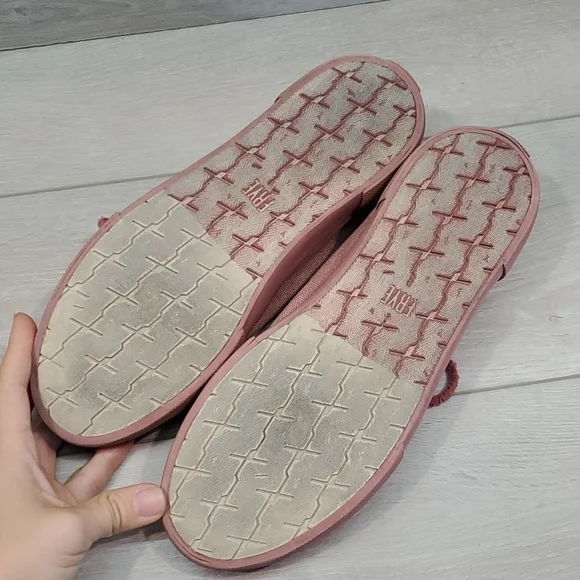 Frye Womens Pink Gia Canvas Lace Up Sneakers shoes sz 9M